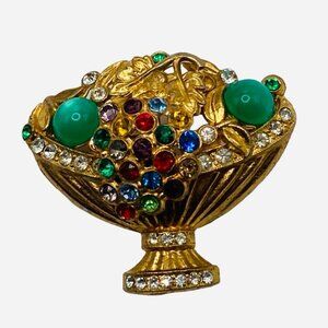 Vintage 1930's-40's Grecian style Urn or Basket with Cascading Rhineston…